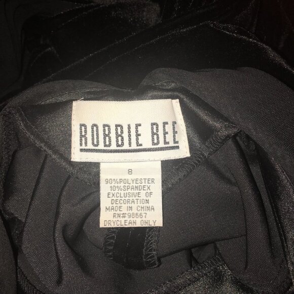 Robbie Bee Elegant Black Velvet Evening Gown Size 8 - Picture 5 of 8